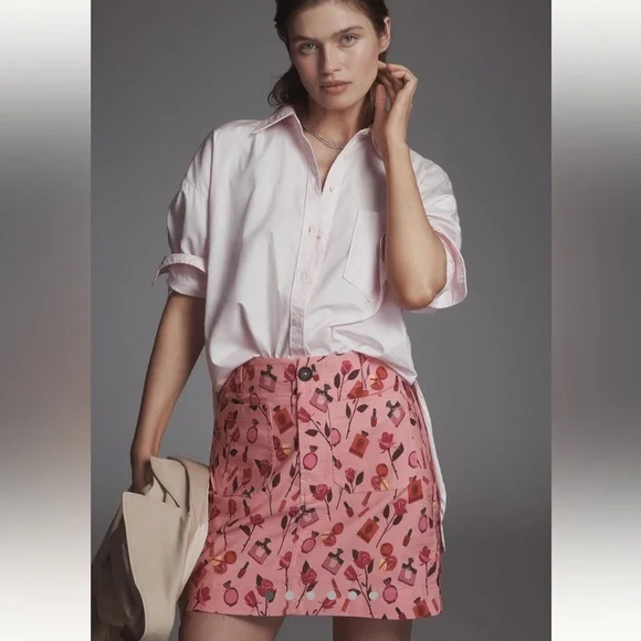 Anthropologie Anisa Makhoul Colette Mini Skirt by Maeve with pockets - Picture 2 of 5